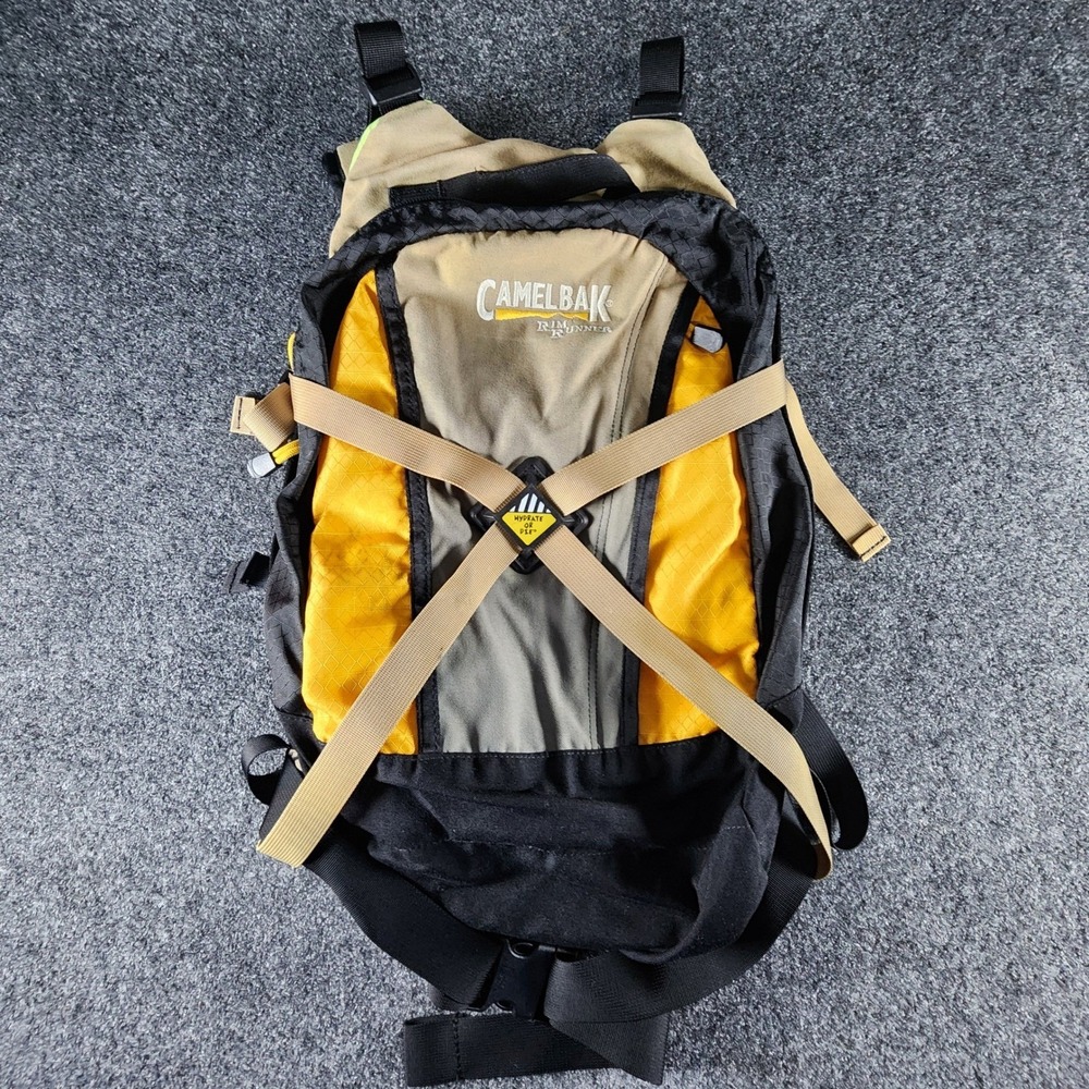 CamelBak Rim Runner Hydration Pack Backpack Yellow Tan Black Hiking No Bladder